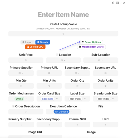 Product Information Entry Form