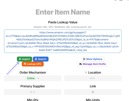 Screenshot of Item Name Entry Interface