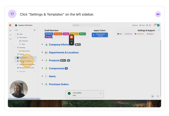 Step #17: Click "Settings & Templates" on the left sidebar.