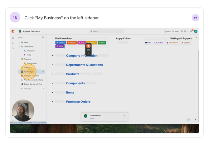 Step #16: Click "My Business" on the left sidebar.