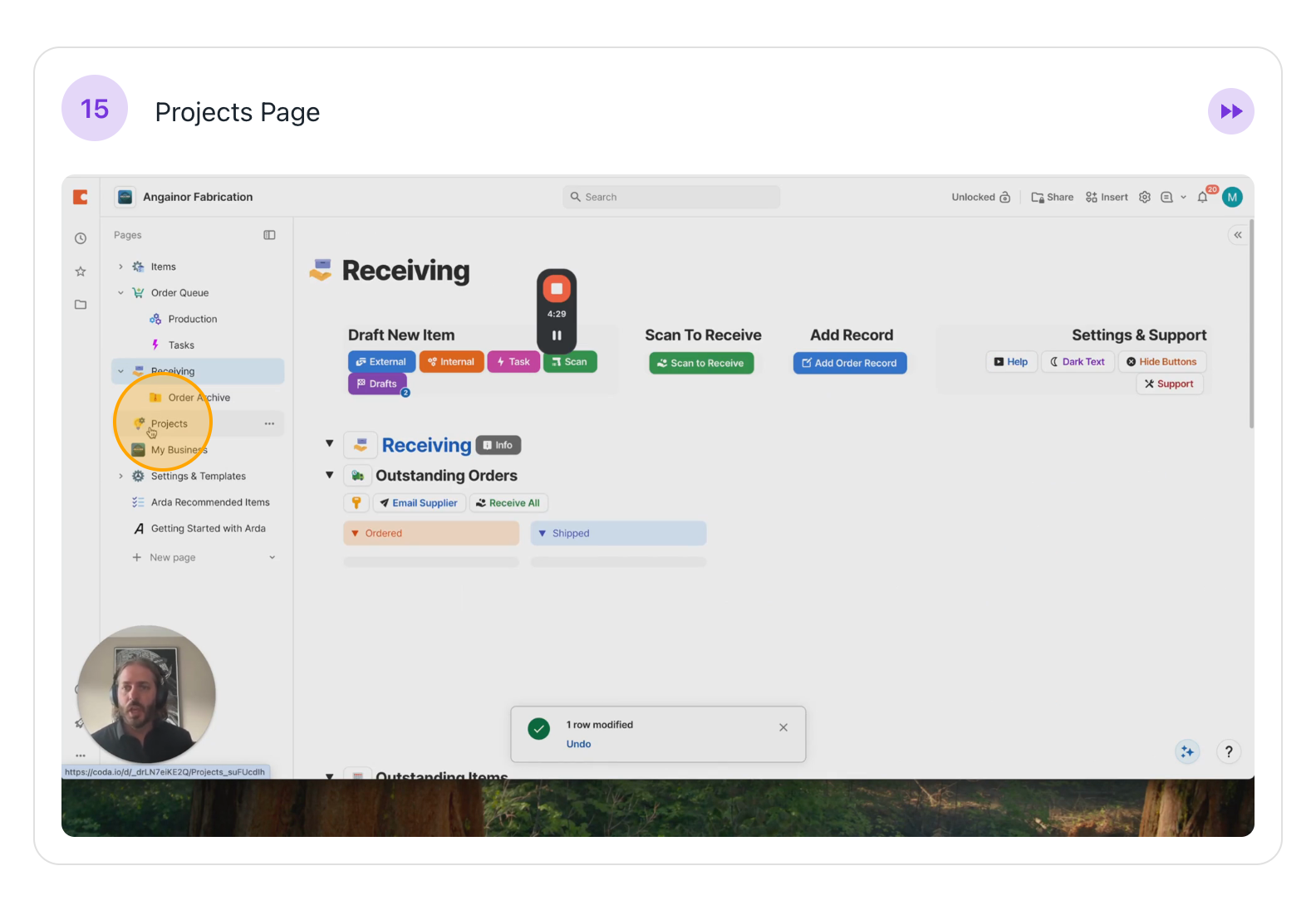 Step #15: Projects Page