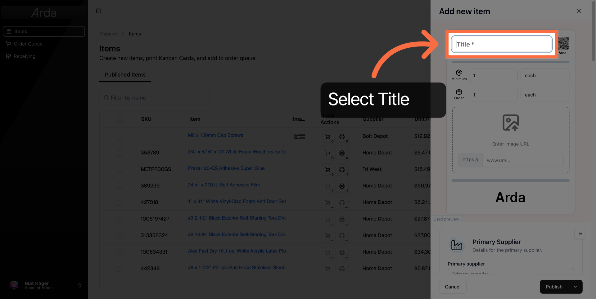 Select Title Field